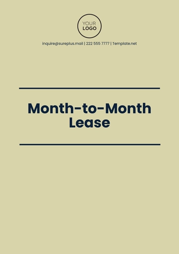 Free Month-to-Month Lease Template to Edit Online | Template.net