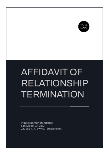 Free Affidavit of Relationship Termination Template to Edit Online