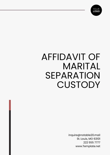 Free Affidavit of Marital Separation Custody Template to Edit Online
