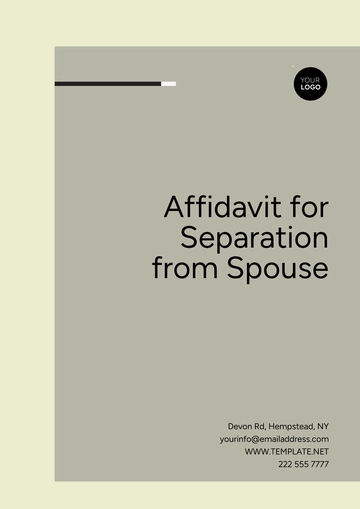 Free Affidavit for Separation from Spouse Template to Edit Online