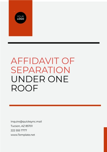 Free Affidavit of Separation Under One Roof Template to Edit Online