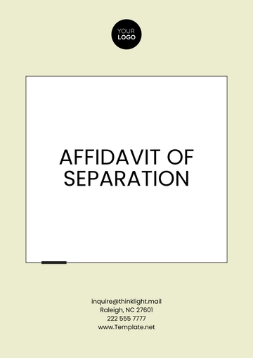 Free Simple Affidavit of Separation Template to Edit Online
