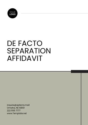 Free De Facto Separation Affidavit Template to Edit Online
