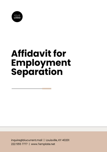 Free Affidavit for Employment Separation Format Template to Edit Online
