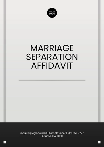 Free Marriage Separation Affidavit Template to Edit Online