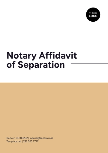 Free Notary Affidavit of Separation Layout Template to Edit Online