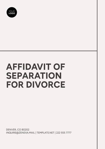 Free Affidavit of Separation for Divorce Template to Edit Online