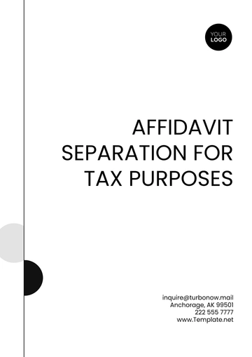 Free Affidavit Separation for Tax Purposes Template to Edit Online