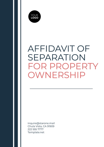 Free Affidavit of Separation for Property Ownership Template to Edit Online