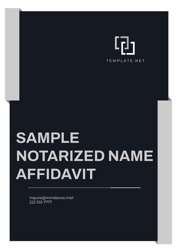 Free Sample Notarized Name Affidavit Template to Edit Online