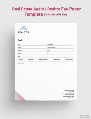 Real Estate Agent/Realtor Fax Paper Template