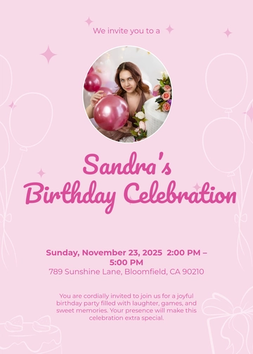Free Photo Birthday Invitation Template to Edit Online
