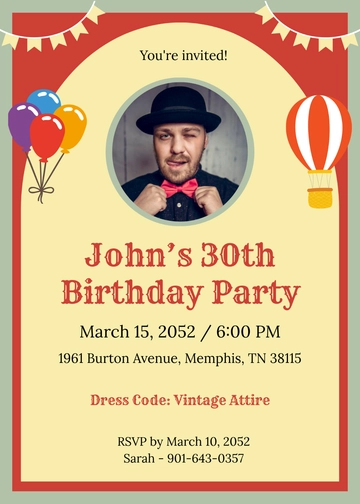 Free Aesthetic Birthday Invitation Card Template to Edit Online