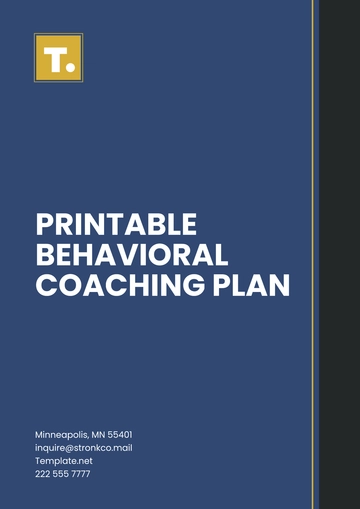 Free Printable Behavioral Coaching Plan Template to Edit Online