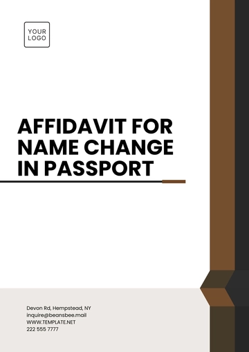 Free Affidavit for Name Change in Passport Template to Edit Online