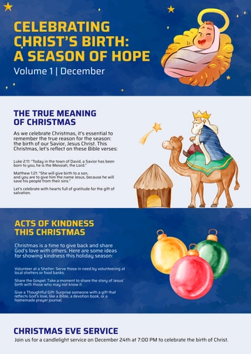 Free Religious Christmas Newsletter Template to Edit Online