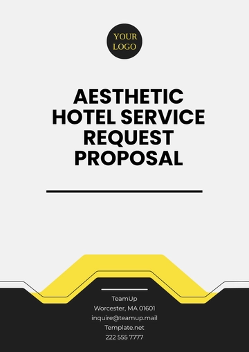Free Aesthetic Hotel Service Request Proposal Template to Edit Online