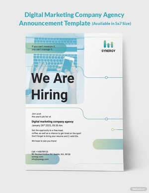 Digital Marketing Company Agency Announcement Template