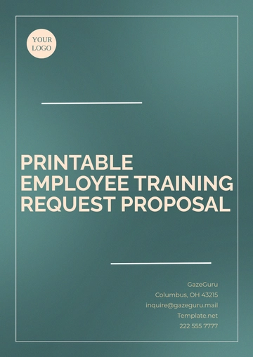Free Printable Employee Training Request Proposal Template to Edit Online