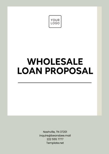 Free Wholesale Loan Proposal Template to Edit Online