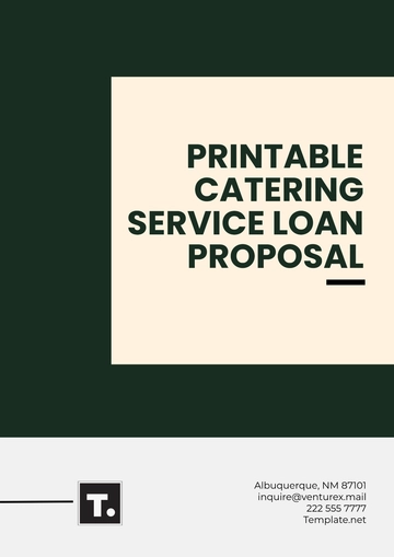 Free Printable Catering Service Loan Proposal Template to Edit Online