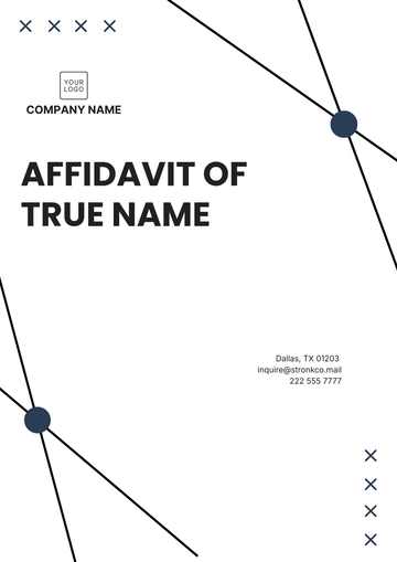 Free Affidavit of True Name Template to Edit Online