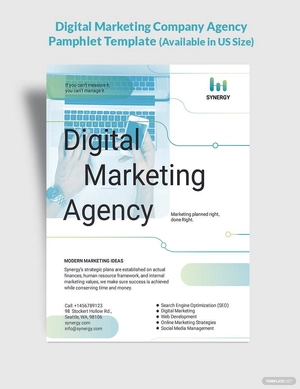 Digital Marketing Company Agency Pamphlet Template