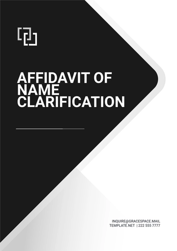 Free Affidavit of Name Clarification Template to Edit Online