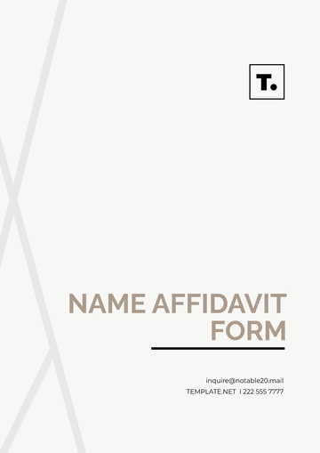 Free Name Affidavit Form Template to Edit Online