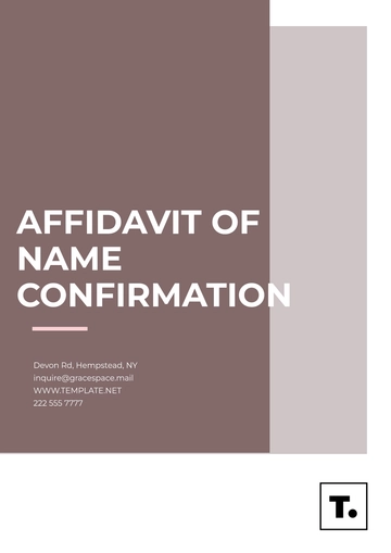 Free Affidavit of Name Confirmation Template to Edit Online