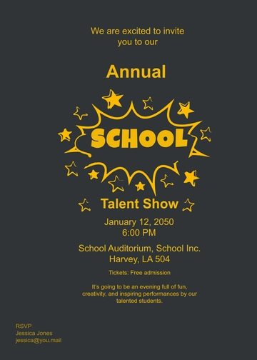 Free School Event Invitation Template to Edit Online