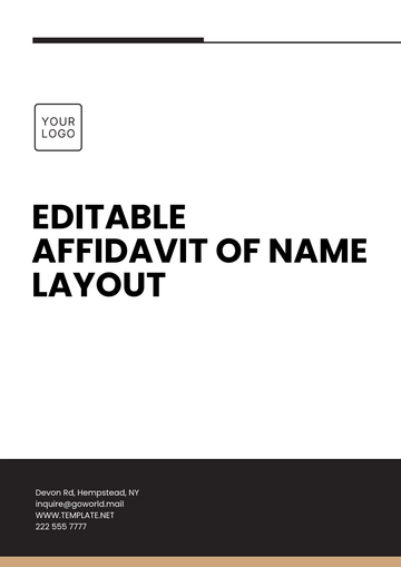 Free Editable Affidavit of Name Layout Template to Edit Online