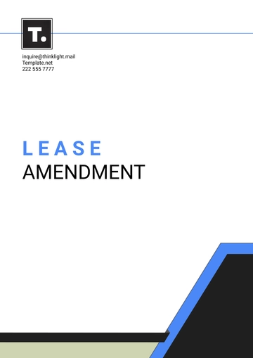 Free Lease Amendment Template to Edit Online | Template.net