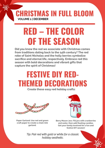 Free Red Christmas Newsletter Template to Edit Online