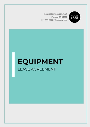 Free Equipment Lease Agreement Template to Edit Online | Template.net