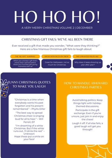 Free Funny Christmas Newsletter Template to Edit Online