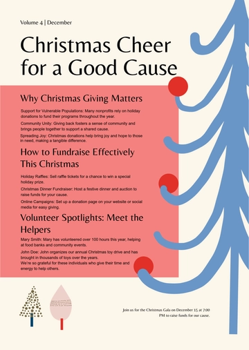 Free Christmas Newsletter for Nonprofits Template to Edit Online