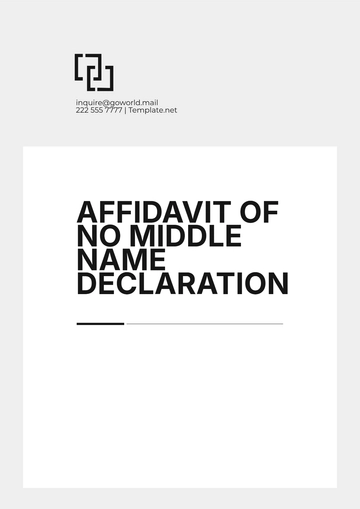 Free Affidavit of No Middle Name Declaration Template to Edit Online