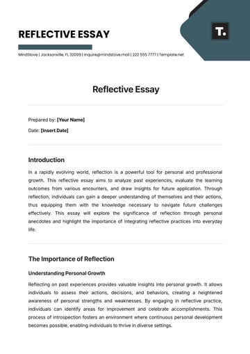 Free Reflective Essay Template to Edit Online