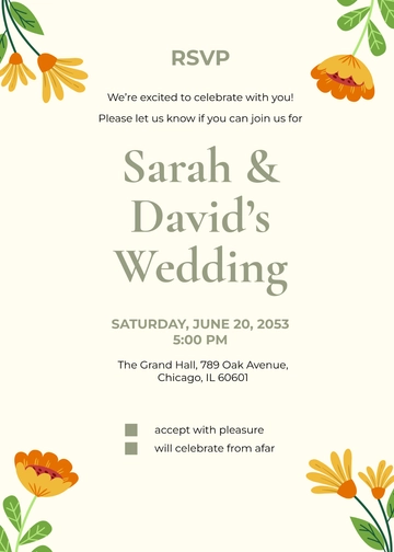 Free RSVP Card Invitation Template to Edit Online