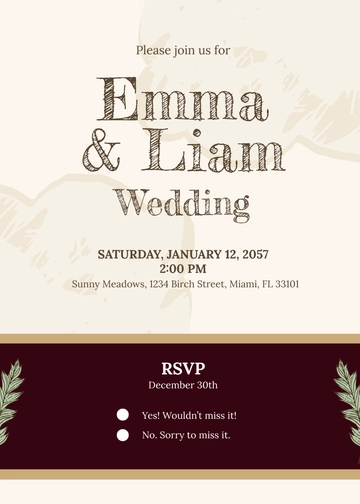 Free DIY RSVP Card Invitation Template to Edit Online