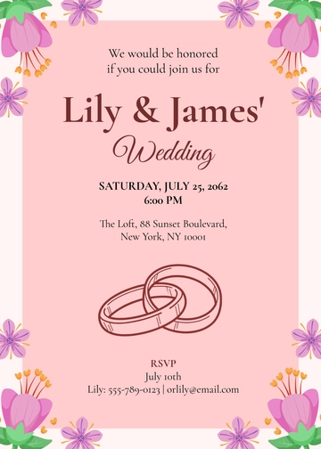 Free Pink RSVP Card Invitation Template to Edit Online