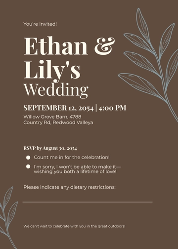 Free Rustic RSVP Card Invitation Template to Edit Online