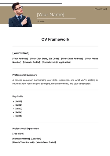 Free CV Framework Template to Edit Online