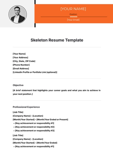 Free Skeleton Resume Template to Edit Online