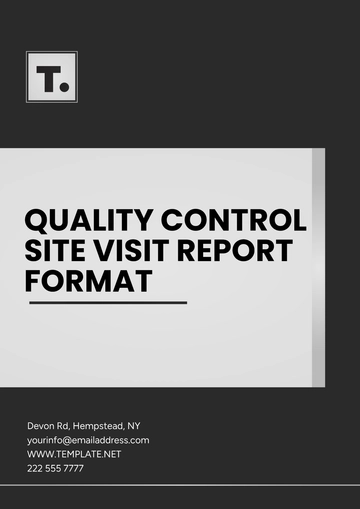 Free Quality Control Site Visit Report Format Template to Edit Online