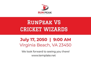 Free Cricket Card Template to Edit Online