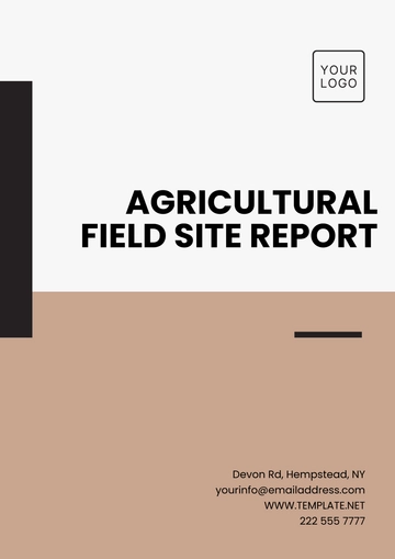 Free Agricultural Field Site Report Template to Edit Online