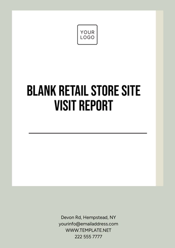 Free Blank Retail Store Site Visit Report Template to Edit Online