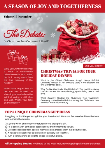 Free Editable Christmas Newsletter Template to Edit Online
